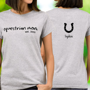 Camiseta Tipografía de letra manuscrita de mamá ecuestre