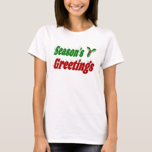Camiseta Tipografía de los Navidades de Seasons Greetings H