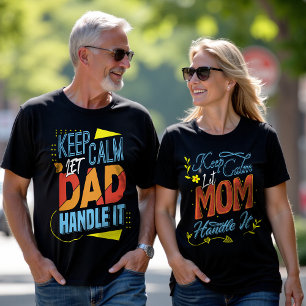 Camiseta Tipografía de 'Mantén la Calma' para Parejas en el