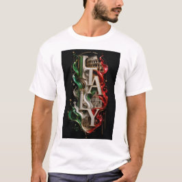 Camiseta Tipografía de mármol de lujo en Italia 3D