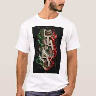 Camiseta Tipografía de mármol de lujo en Italia 3D