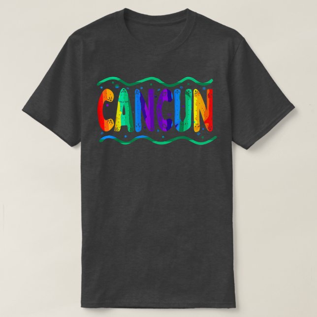Camiseta Tipografía de México del Cañón Arcoiris Olas oceán (Diseño del anverso)