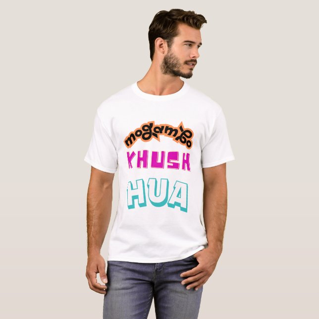 Camiseta Tipografía de Mogambo Khush Hua (Anverso completo)