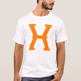 Camiseta Tipografía de monograma de letra X naranja en negr