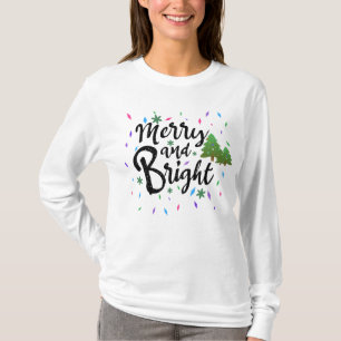 Camiseta Tipografía de mora y Navidades brillantes
