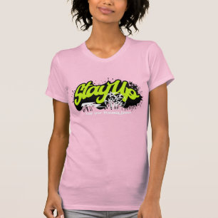 Camiseta Tipografía de motivación de graffiti neón Stay Up