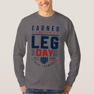 Camiseta Tipografía de motivación para día de piernas en el