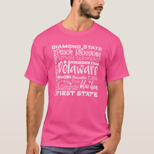 Camiseta Tipografía de nube de palabras de Delaware