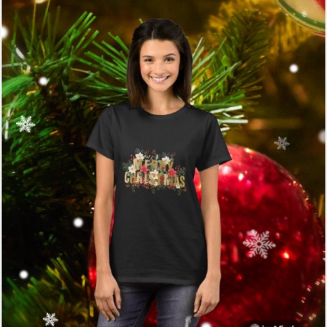 Camiseta Tipografía de oro elegante Feliz Navidad (Subido por el creador)