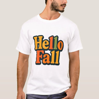 Camiseta Tipografía de otoño con estilo retro 70