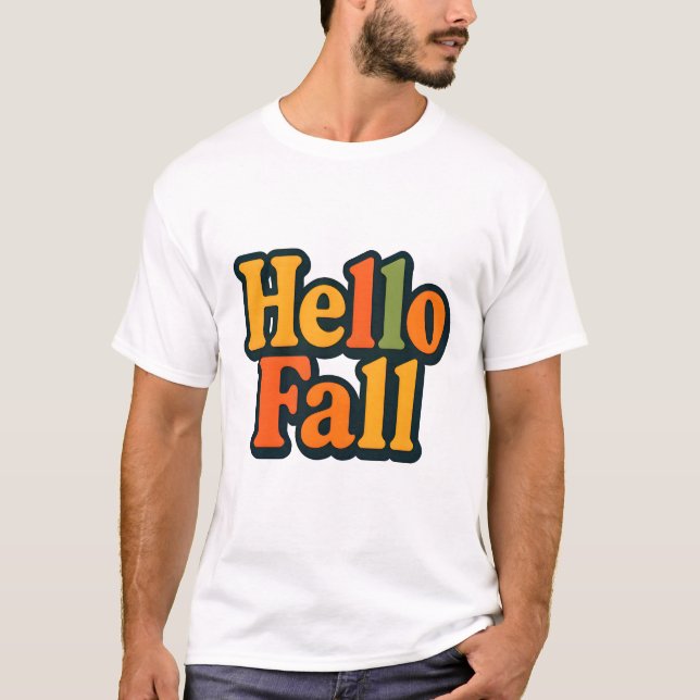 Camiseta Tipografía de otoño con estilo retro 70 (Anverso)