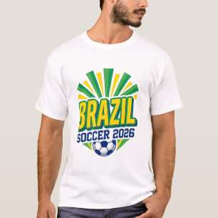 Camiseta Tipografía de país audaz fútbol Brasil 2026 