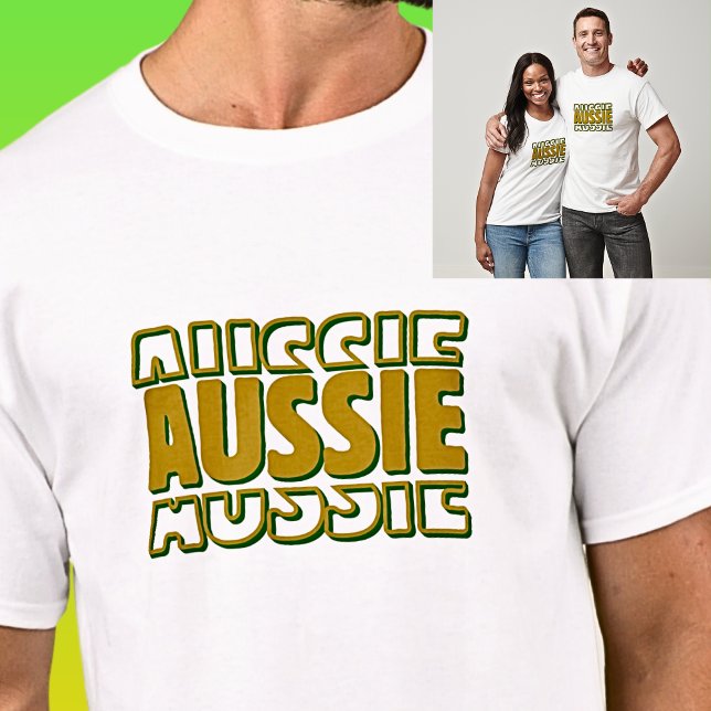 Camiseta Tipografía de palabras AUSSIE sobre la luz (Subido por el creador)