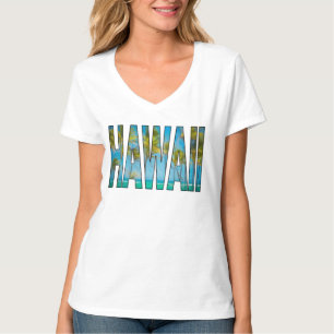 Camiseta Tipografía de palmeras hawaianas tropicales