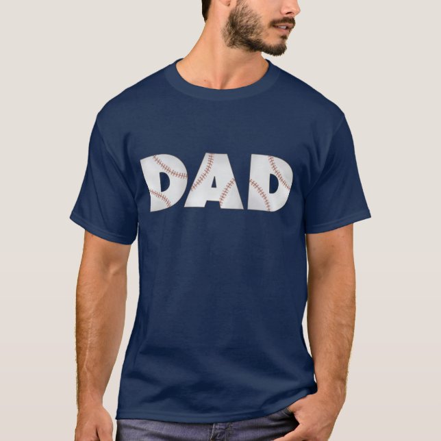 Camiseta Tipografía de papá Béisbol simple gracioso (Anverso)