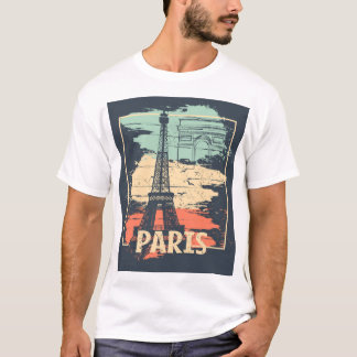 Camiseta Tipografía de París: poster abstracto de Eiffel.