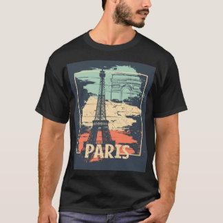 Camiseta Tipografía de París: poster abstracto de Eiffel.