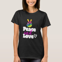 Tipografía de paz y amor Signo de paz en mano arco