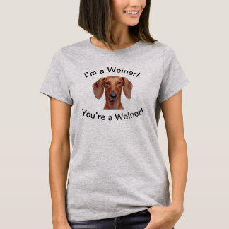 Camiseta Tipografía de perro de Weiner, soy más débil
