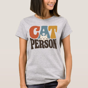 Camiseta Tipografía de persona retro gato amante de gatos