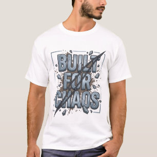 Camiseta Tipografía de Piedra Distorsionada Construida Para