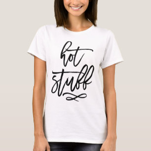 Camiseta Tipografía de pincel negro Cosas calientes camiset