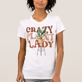 Camiseta Tipografía de plantas de acuarela de Lady retro