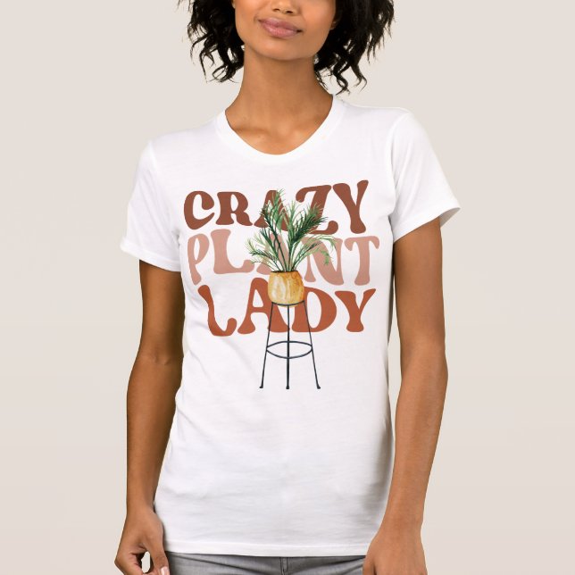 Camiseta Tipografía de plantas de acuarela de Lady retro (Anverso)
