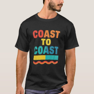 Camiseta Tipografía de puesta de sol retro de costa a costa