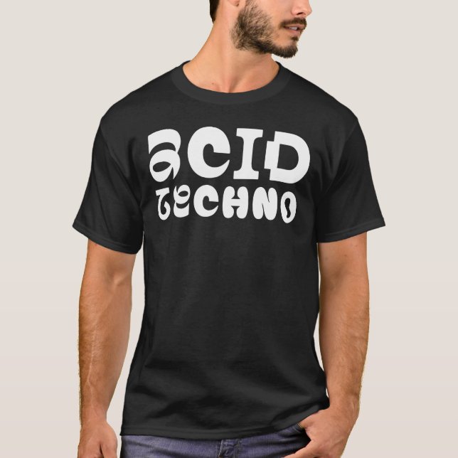 Camiseta Tipografía de pulso de techno ácido (Anverso)