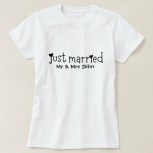 Camiseta Tipografía de recién casados mr y mrs