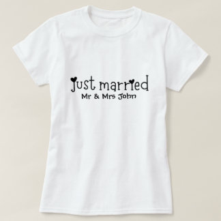 Camiseta Tipografía de recién casados mr y mrs