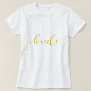 Camiseta Tipografía de Relieve metalizado dorado