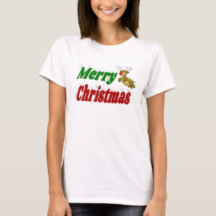 Camiseta Tipografía de renos voladores navideños