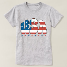 Camiseta Tipografía de Retro Bubble USA