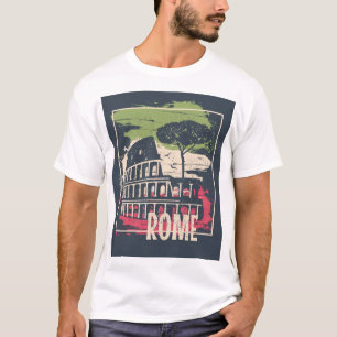 Camiseta Tipografía de Roma: Poster de la Torre Eiffel.