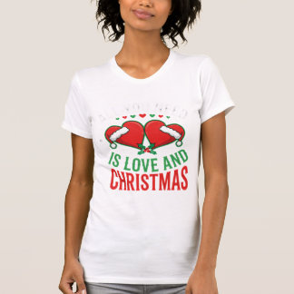 Camiseta Tipografía de Sombrero de Santa Amor de Navidad