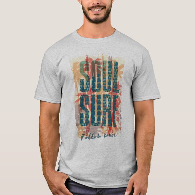 Camiseta Tipografía de Soul Surf de verano tropical (Anverso)