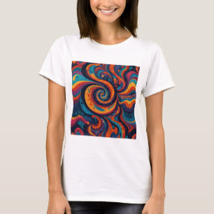Camiseta Tipografía de Swirling colorida - Diseño psicodéli