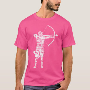 Camiseta Tipografía de tiro de arco Bow Arrow Word Art