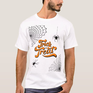 Camiseta Tipografía de truco o tratamiento con Spiders ID68