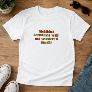 Camiseta Tipografía de vacaciones familiares de Navidad arr
