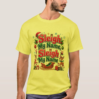 Camiseta Tipografía de vacaciones Sleigh My Name