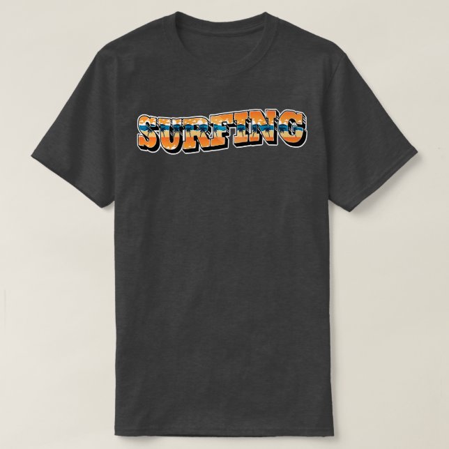 Camiseta Tipografía de verano de Surfing Beach (Diseño del anverso)