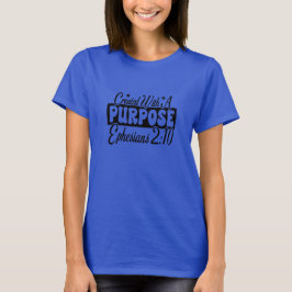 Camiseta Tipografía de versículo bíblico azul personalizabl