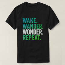 Tipografía de viaje Wake Wander Wonder Repeat