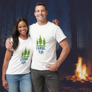 Camiseta Tipografía de vida de camping