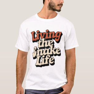 Camiseta Tipografía de Vida de Serpiente de Maíz Reptil L