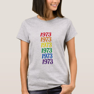 Camiseta Tipografía del arco iris de 1973 Roe v. Wade retro