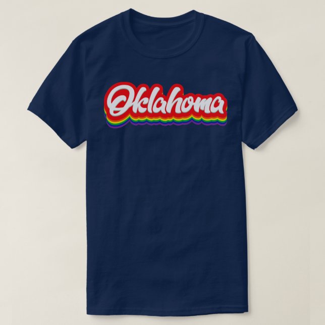 Camiseta Tipografía del arcoiris de Oklahoma (Diseño del anverso)